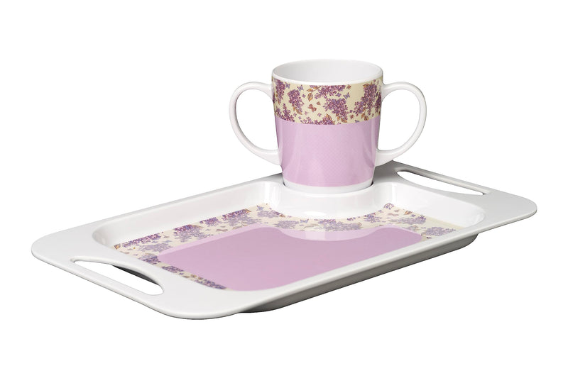 Rosa Lifestyle Lilac Two Handled Melamine Mug, 126g Weight and 400ml/ 14oz Capacity, Daily Living Mobility aid for Dementia, weak Grip, Tremors - NewNest Australia