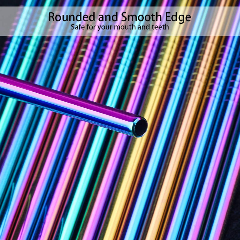 NewNest Australia - [30 PCS] Value Pack Metallic Reusable Stainless Steel Straws Combinations, Tomorotec Home Metal Straw Sets with Cleaning Brushes, 15 Straight 15 Bent For Tumblers Beverage Drinks Cocktail (Colorful) 