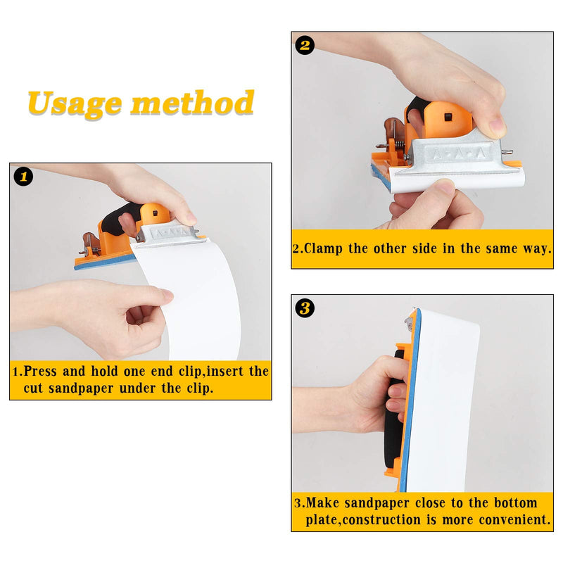 Katfort Hand Sander Block, Drywall Hand Sander with Spong Handle, Perfect for 9 x 3.6 inch Sandpaper for Drywall Wood Metal Polishing - NewNest Australia