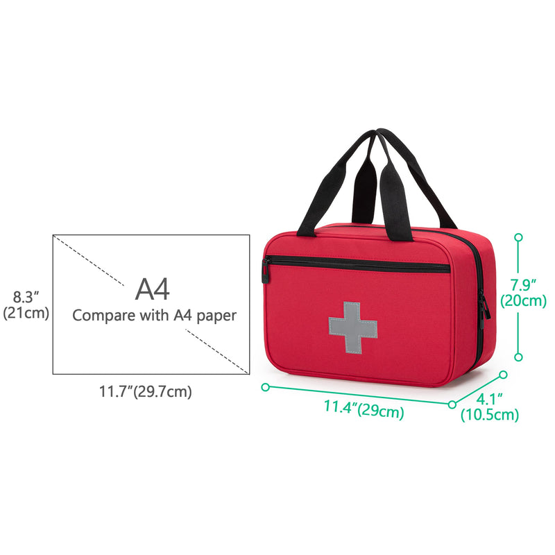 Curmio First Aid Kit Car, Portable Travel Medical Bag, Emergency Bag For Home, Car, Camping, Hiking, Sports, Work, Office, Boat And Survival, Small And Light, Red (Empty Bag) - NewNest Australia