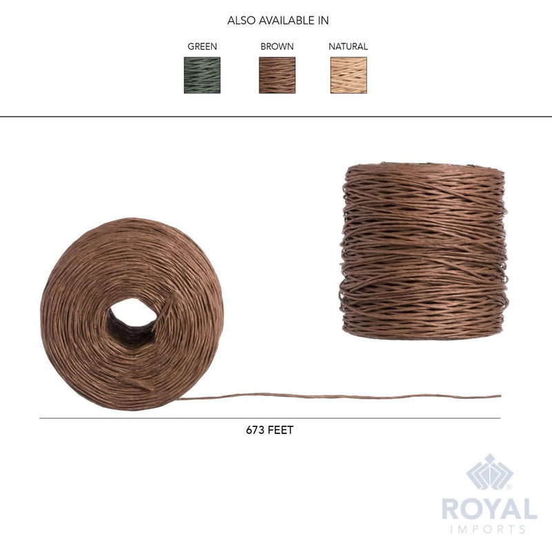 Royal Imports Bind Wire Twine, Paper Wire for Bouquets, Garland Vine, Wreath Making, Jewelry Beading Supplies, Floral Wrapping, Twist Tie String, Art Craft Projects - 26 Gauge (673 Ft) - Brown - NewNest Australia