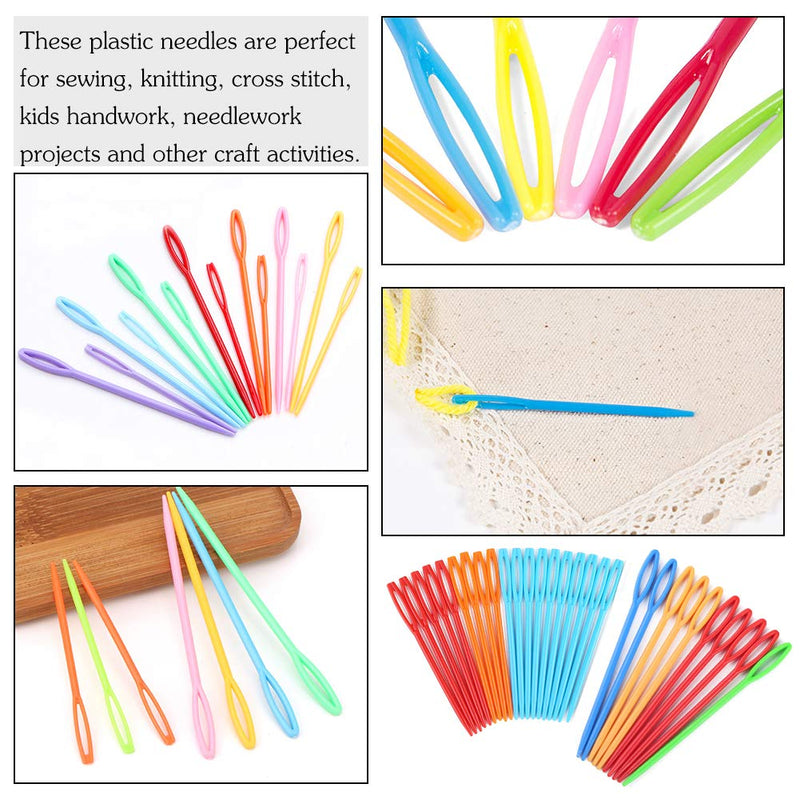 30 PCS Large Eye Plastic Needles, 2.7Inch/3.5Inch/5.9Inch Plastic Weaving Needles, Yarn Needles, Learning Needles, Safety Plastic Lacing Needles for Kids & Sewing Handmade Crafts 30 PCS - NewNest Australia