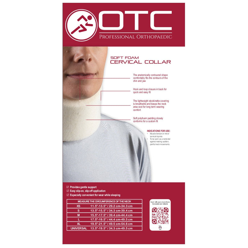 OTC Cervical Collar, Soft Foam, Neck Support Brace, Large (Average 3" Depth Collar) Average 3" Depth Collar - NewNest Australia