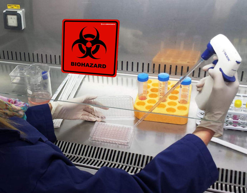 Biohazard Stickers- 5.5" x 5.5" Biohazard Labels (Pack of 10) - UV Coated Label- Biohazard Warning Sign for Labs, Hospitals and Industrial Use Universal Biohazard Symbol by Ignixia - NewNest Australia