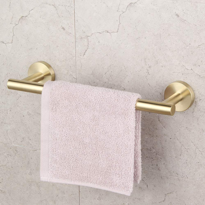 Bathroom Brushed Gold 3-Piece Accessories Set SUS304 Stainless Steel Bath Shower (Robe Hook, Toilet Paper Holder, 12" Hand Towel Bar) Contemporary Style Brushed Pvd Zirconium Gold - NewNest Australia