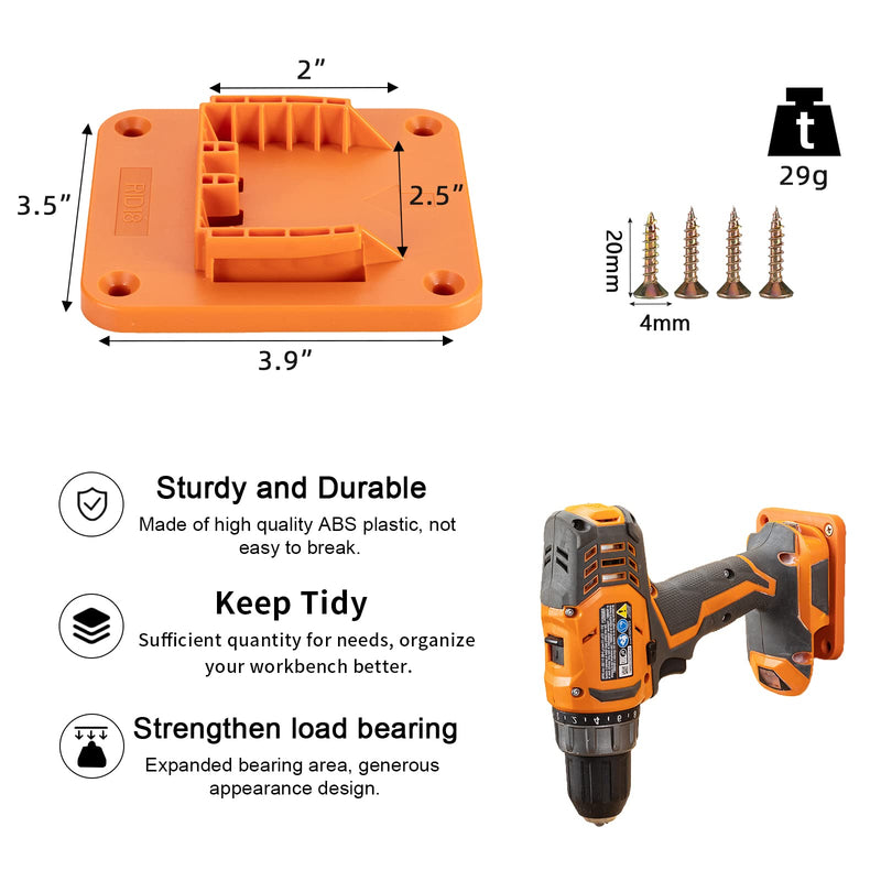 5 Packs Tools Drill Mount Holder, Fit for RIDGID 18V Li-ion Drill Tools Holder Dock Hanger with 20 Screws(No Tool) - NewNest Australia