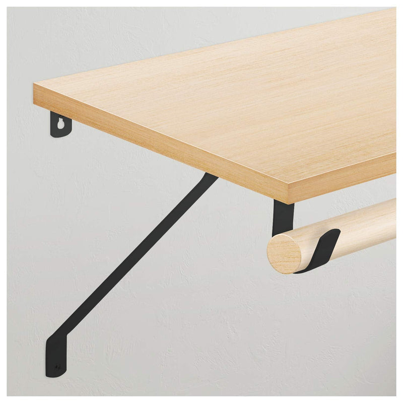 Nuk3y Heavy Duty Adjustable Shelf Rod Support Bracket (Black) Black - NewNest Australia