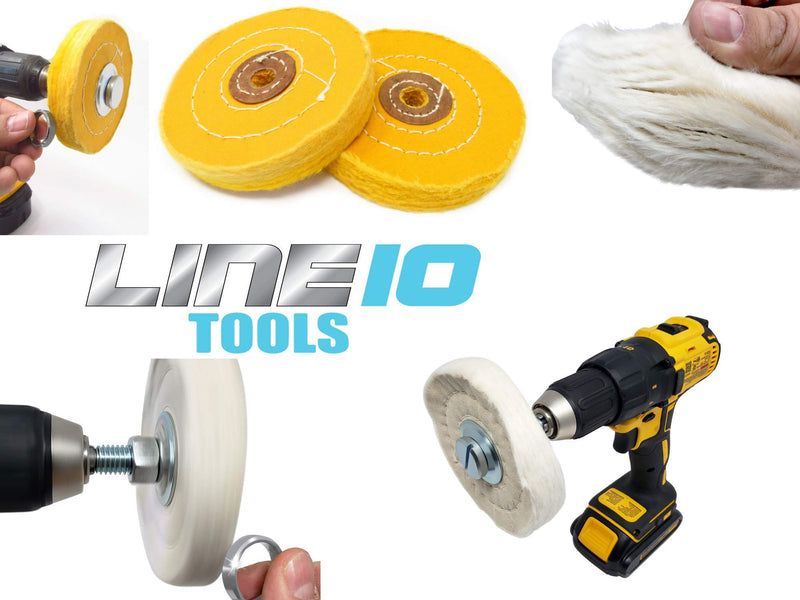 LINE10 Tools Metal Buffing Wheel Kit for Drill, with 3 Step Polishing Compound - NewNest Australia