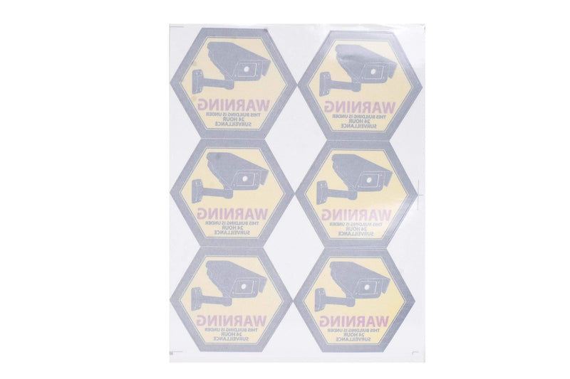 Mandala Craft Security Camera Decal Warning Window Stickers, CCTV Video Surveillance Recording Signs from Vinyl for Indoors, Outdoors; Front Adhesive Yellow 4 X 3.5 inches - NewNest Australia