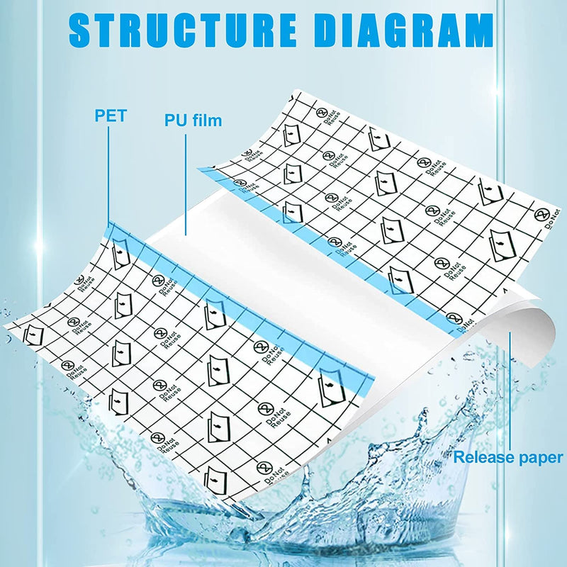 Burgeon Shower Plasters Waterproof Plasters 2 Pieces 15 Cm X 2 M Tattoo Plasters Waterproof Transparent Bandage Tattoo Film Healing Medical Tape Second Skin For Sports, Showers, Swimming - NewNest Australia