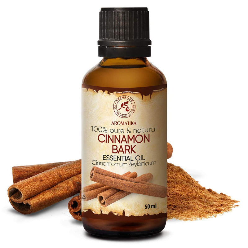 Cinnamon Bark Essential Oil 50 Ml - Cinnamomum Zeylanicum - Cinnamon Oil - Aroma Oil - Fragrance Oil - Room Fragrance - 100% Pure Essential Oils - For Beauty - Aromatherapy - Hair & Skin - Oil Burner - NewNest Australia