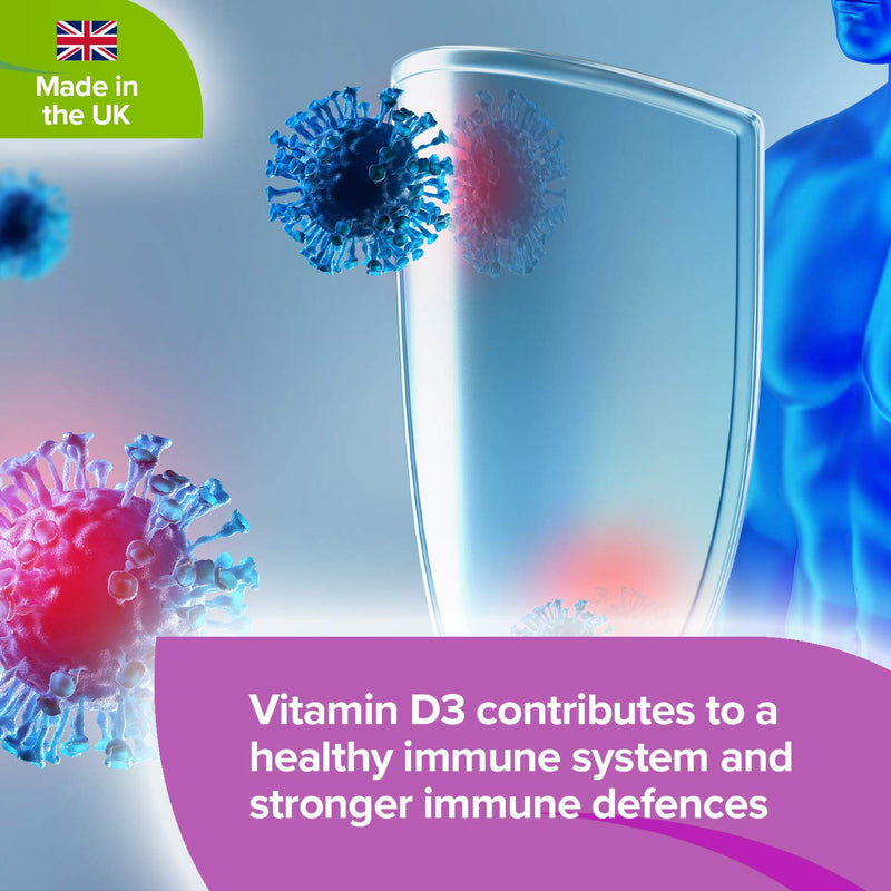 Lindens Vitamin D3 1000IU - 360 Tablets - Immune System, Bones, Teeth, UK Manufacturer Immune Support | (12 Months Supply) | Suitable for Vegetarians | Letterbox Friendly 360 Count (Pack of 1) - NewNest Australia