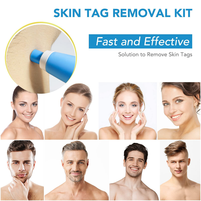 Auto Skin Tag Removal Tool Kit, 2 in 1 Skin Tag Remover Device, 2mm to 8mm Auto Wart Remover, Safe & Painless & Easy Remover Clear Skin Tag & Mole at Home,with 40 Removal Bands & 10 Cleansing Wipes - NewNest Australia