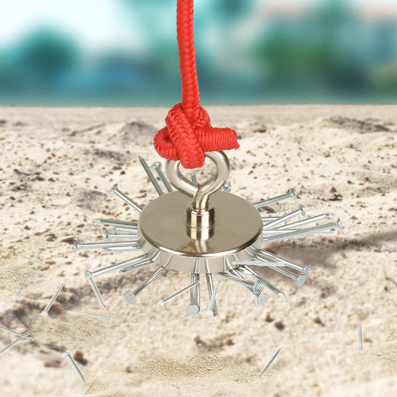 FINDMAG 1.76’’ Fishing Magnets, 200 LBS Pulling Force Neodymium Rare Earth Magnet with Lifting Eye-Bolt, Super Strong Round Magnet for Retrieving Items in Lake, Beach, Lawn and New House. 1.76 inches（45mm） - NewNest Australia