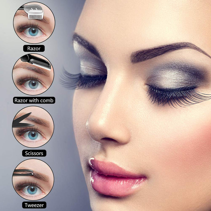 Smilcloud 11pcs Eyebrow Set Eyebrow Razor Eyebrow Scissors Eyebrow Tweezers Eyebrow Comb Eyebrow Brush for Women and Men - NewNest Australia
