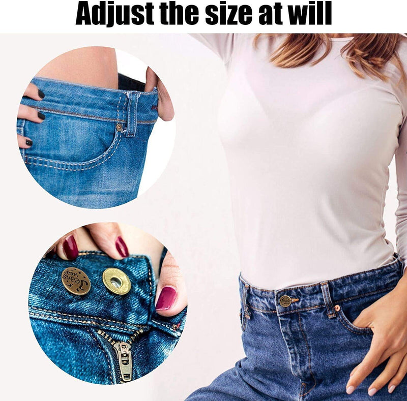 6PCS Perfect Fit Instant Button, Instant Buttons, Jean Replacement Buttons Removable Button No Sew Buttons to Extend or Reduce an Inch to Any Pants Waist in Seconds! 6PCS 6pcs-b - NewNest Australia