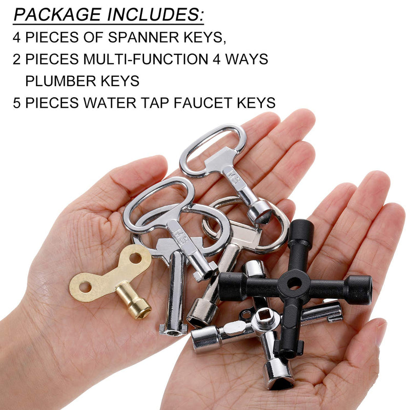 Multi-Functional Utility Key Kit Plumbers Tool Key 4 Ways Utility Key Triangle Cabinet Spanner Key Socket Keys for Radiators Gas Electric Meter Boxes Faucet and Lock - NewNest Australia