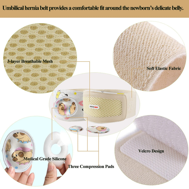 Umbilical Hernia Belt Baby Belly Button Band Infant Belly Wrap Truss Abdominal Binder for Children Kids Support Adjustable Navel Belly Band Newborn Umbilical Cord 15-20 inch - NewNest Australia