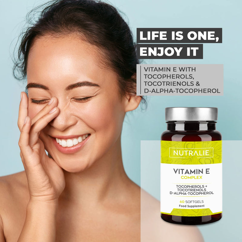 Vitamin E Maximum Natural Absorption | Antioxidant cell protection with 8 molecules of tocopherols and tocotrienols | 60 capsules of liquid Nutralie - NewNest Australia