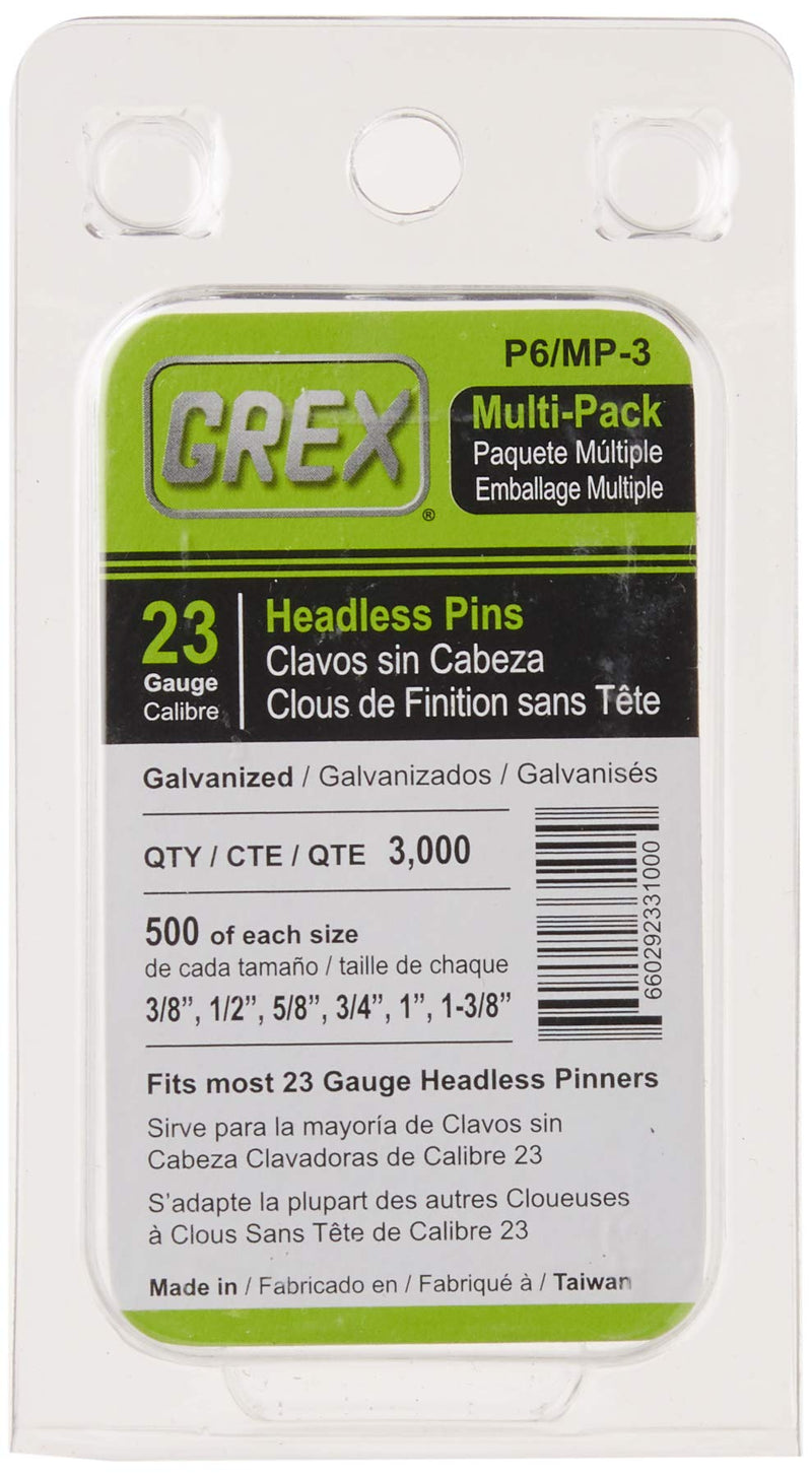 GREX P6/MP-3 23 Gauge Multi-Pack Headless Pins (3,000 per box) Original version - NewNest Australia