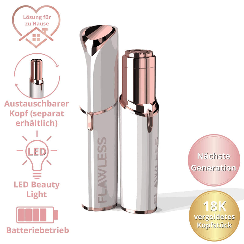 Finishing Touch Flawless Face Women's Beard & Facial Hair Remover, Painless Facial Hair Remover for Sensitive Skin, Painless Women's Face Shaver - Battery Included, White Main Product - NewNest Australia