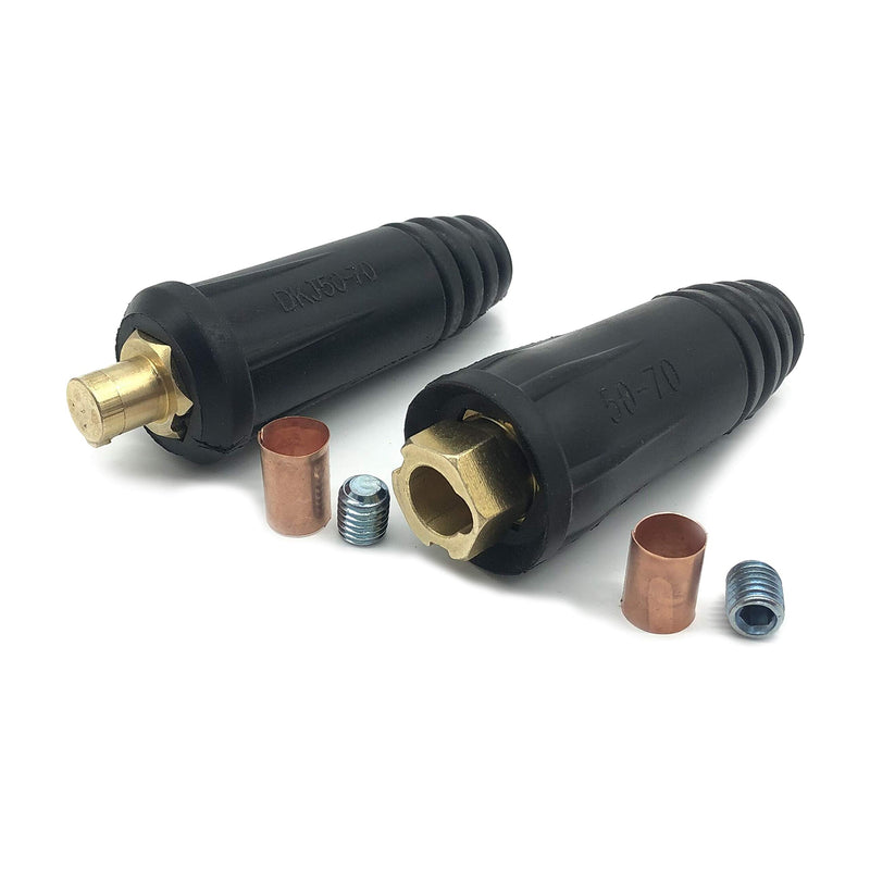 RX WELD Welding Cable Quick Connector Pair DINSE-Style (300Amp-400Amp (#1-2/0) 50-70 SQ-MM 2-set) 300Amp-400Amp (#1-2/0) 50-70 SQ-MM 2-set - NewNest Australia