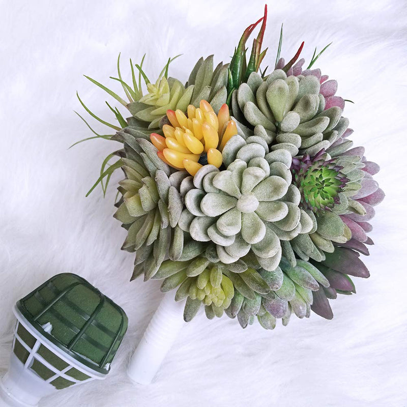Winlyn 6 PCS Foam Floral Handle Bouquet Holders Handle Bouquet Holder for Floral Arrangement Foam Kit Wedding Supplies Bridal Fresh Flowers Silk Flowers Decoration - NewNest Australia