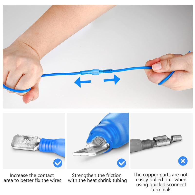 Kuject Heat Shrink Wire Connectors, Multipurpose Waterproof Electrical Wire Terminals kit, Insulated Crimp Connectors Ring Fork Spade Butt Splices for Automotive Marine Boat Truck (200PCS) 200PCS - NewNest Australia