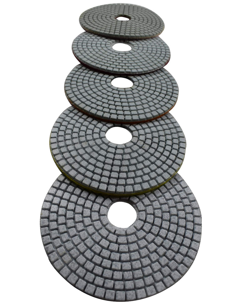 Konfor Wet Diamond 5 inch Polishing Pads 5 Packs for Granite Marble Travertine Concrete Quartz Terrazzo Renew - NewNest Australia