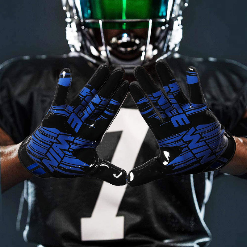 NICEWIN Football Gloves Adult Football Receiver Gloves for Men and Women Blue 1 Medium - NewNest Australia