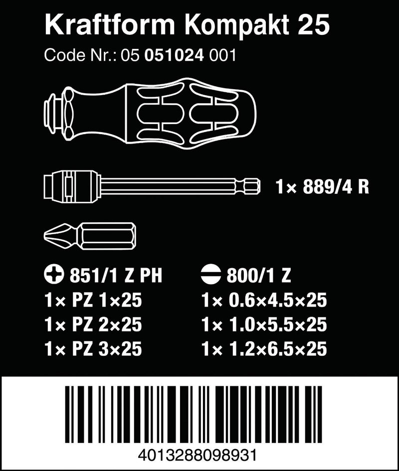 Wera 051024 Kraftform Kompakt 25 Pouch Set - NewNest Australia