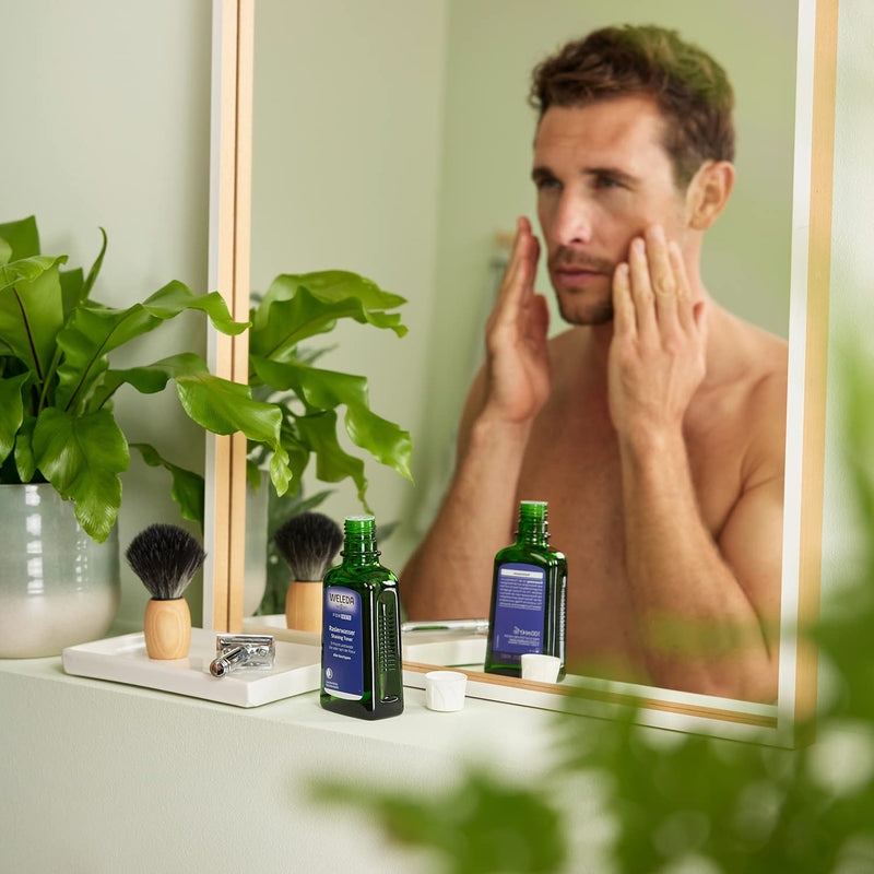 WELEDA Bio FOR MEN aftershave - natural cosmetics Pre Shave & After Shave refreshes and invigorates the skin before and after dry and wet shaving, nourishes and disinfects small cuts (1 x 100 ml) - NewNest Australia