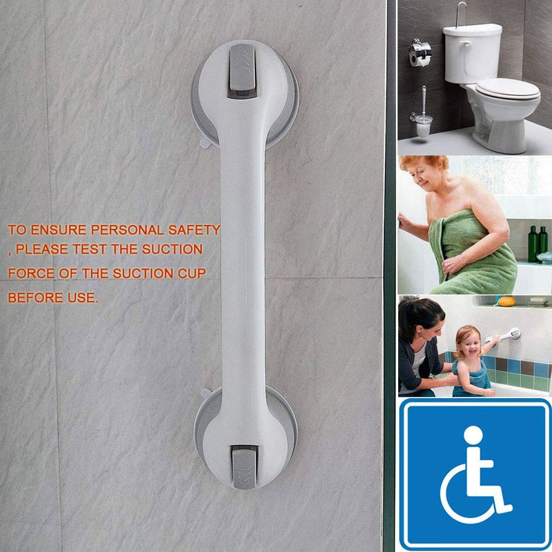 Newthinking Suction Grab Bar Rail -15.8 Inch Bathroom Support Handle - Safety Hand Rail Support with Suction Cup Fitting for Tub, Handicap, Elderly, Injury, Kid White - NewNest Australia