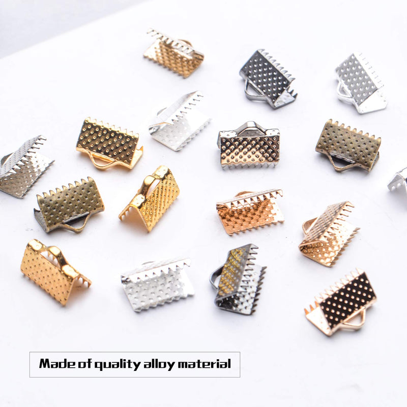 Pinch Crimp Ends,600Pcs Alloy Ribbon Clamps Ends Mixed Colors Ribbon Ends Crimp Ends Jewelry Making Findings for DIY Choker Anklets Crafts Making - NewNest Australia
