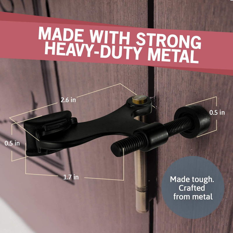 Jack N’ Drill Hinge Pin Door Stop (7 Pack) - Convenient Door Stopper for Door Hinges | Durable, Heavy Duty Metal Construction for Preventing Damaged Walls and Extra Door Security Black Finish - NewNest Australia