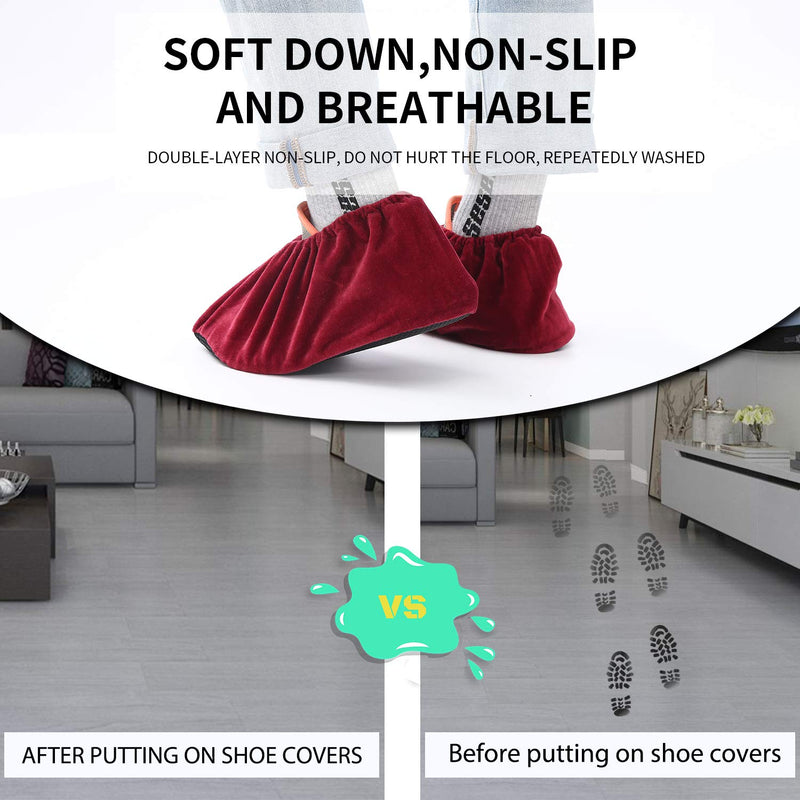 5 Pairs Reusable Non Slip Shoe Covers, Premium Soft Washable Thickened Boot Shoe Covers for Household, Office, Laboratory - NewNest Australia