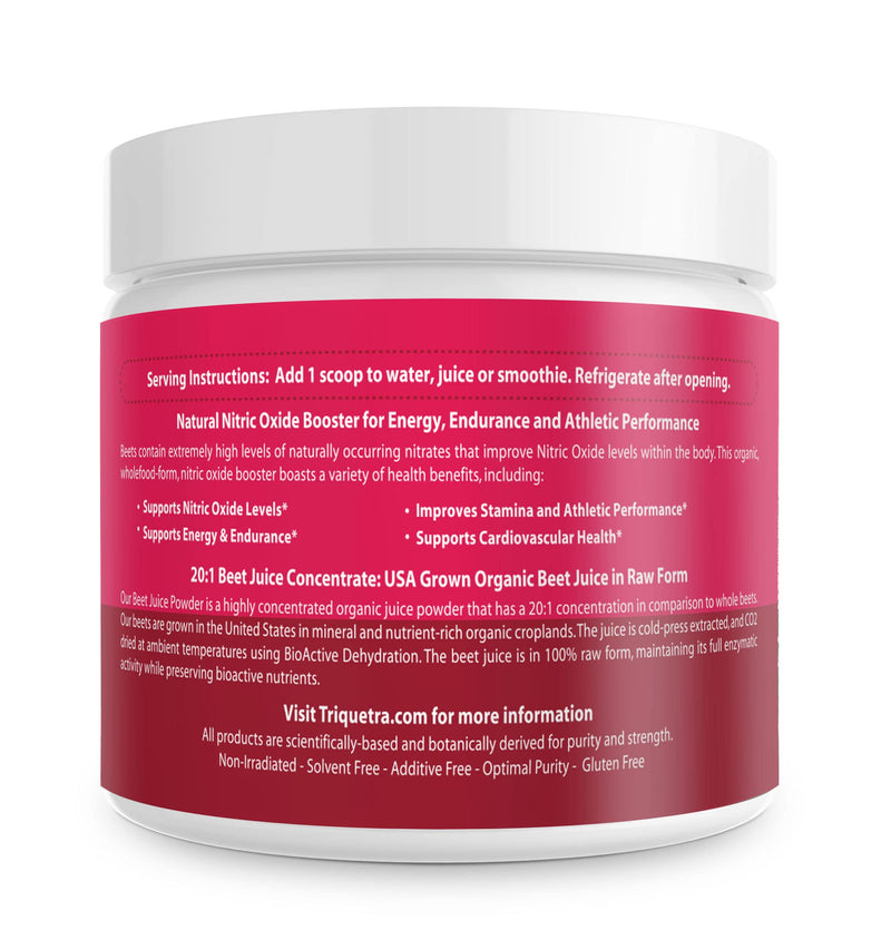 BioBeet® Max Strength Beet Root Juice Powder – 20:1 Concentrate, Each Serving Derived from 60,000 mg Organic Beetroot - Cold-Pressed, USA Grown – Nitric Oxide, Circulation Support – 50 Servings - NewNest Australia