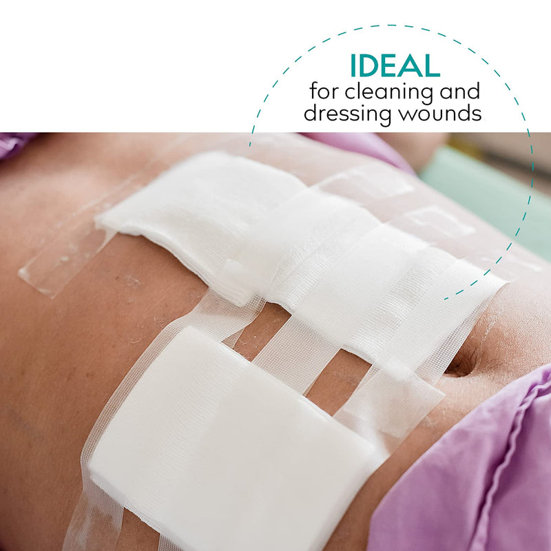 Medrull - Sterile Gauze Swabs, Pack of 100 (20 x 5 Pieces) 8-Ply, 10 cm x 10 cm, Absorbent Dressings, Bandage Material, Gauze Bandages, Wound Dressings 10x10 cm (100er Pack) - NewNest Australia