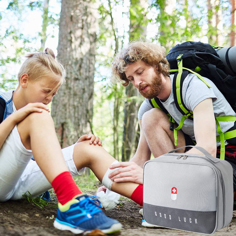 Coatcool Pack Of 2 Travel Medicine Bag Large Capacity Emergency Bag Empty First Aid Bag Waterproof Medicine Storage Bag Portable Medicine Bag Travel Pharmacy For Camping Home, Grey - NewNest Australia