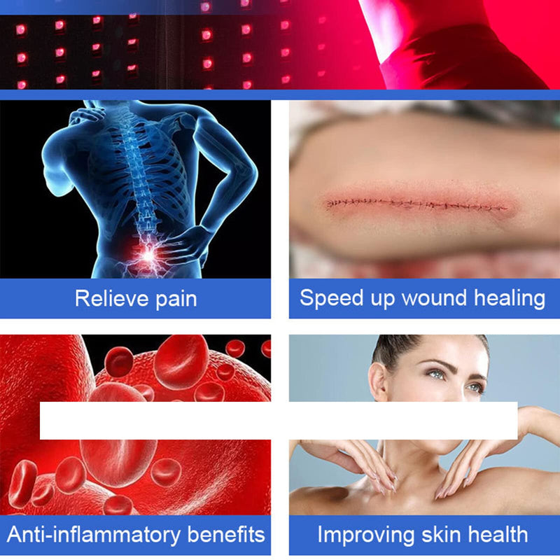 Yuehuamech Red & Near Infrared Light Therapy Belt Large Pads Wearable Wrap Portable Light Therapy Pad for Women Men Body Shoulder Back Waist Legs Neck Shoulder Pain Relief - NewNest Australia