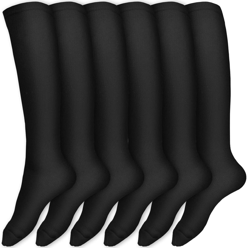 Acwoo Compression Socks For Men And Women, 6 Pairs Of Support Stockings, Medical Compression Socks, Black Thrombosis Socks With 15-20 Mmhg, Compression Socks For Nurse Accessories - NewNest Australia