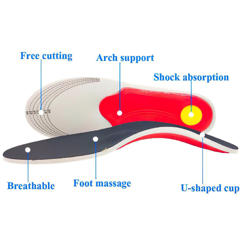 Plantar Fasciitis Relief Arch Support Shoe Inserts Insoles for Flat Feet for Men & Women, Orthotic Feet Heel Pain Shock Absorption Comfortable Insoles, Small EU 35-40, White - NewNest Australia