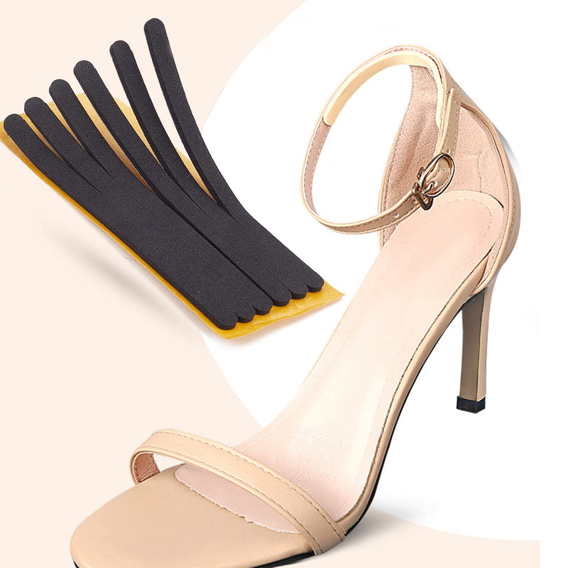NICENEEDED 4 Pcs Women Strap Cushion Insert Heel Grips, Adhesive Heel Liners Anti Slip Shoe Pads Foot Pain Relief Products, Black and Beige Thin Heel Straps for High Heels Women Men Loose Shoes - NewNest Australia