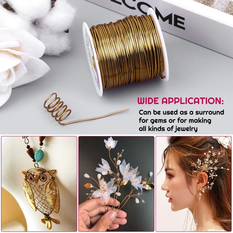 22 Gauge Jewelry Wire, Anezus Craft Wire Tarnish Resistant Copper Beading Wire for Jewelry Making Supplies and Crafting (Antique Bronze) Antique Bronze - NewNest Australia