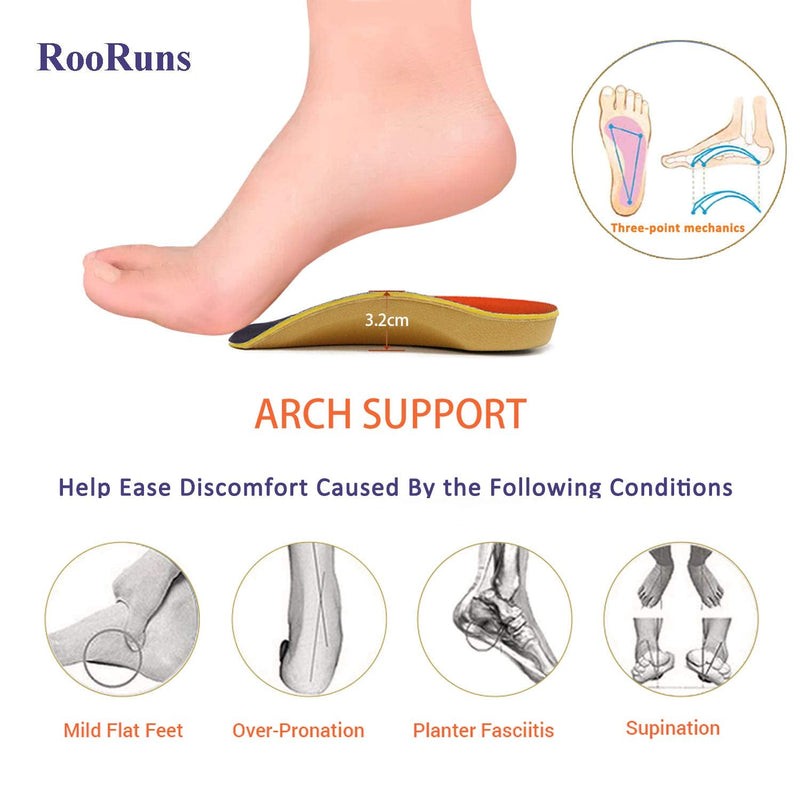 Orthotic Inserts 3/4 Length, Plantar Fasciitis Insoles with Metatarsal Pads Heel Cushion for Men and Women, High Arch Support Shoe Inserts for Flat Feet, Overpronation, Walking Running Medium (6-9.5 UK) - NewNest Australia