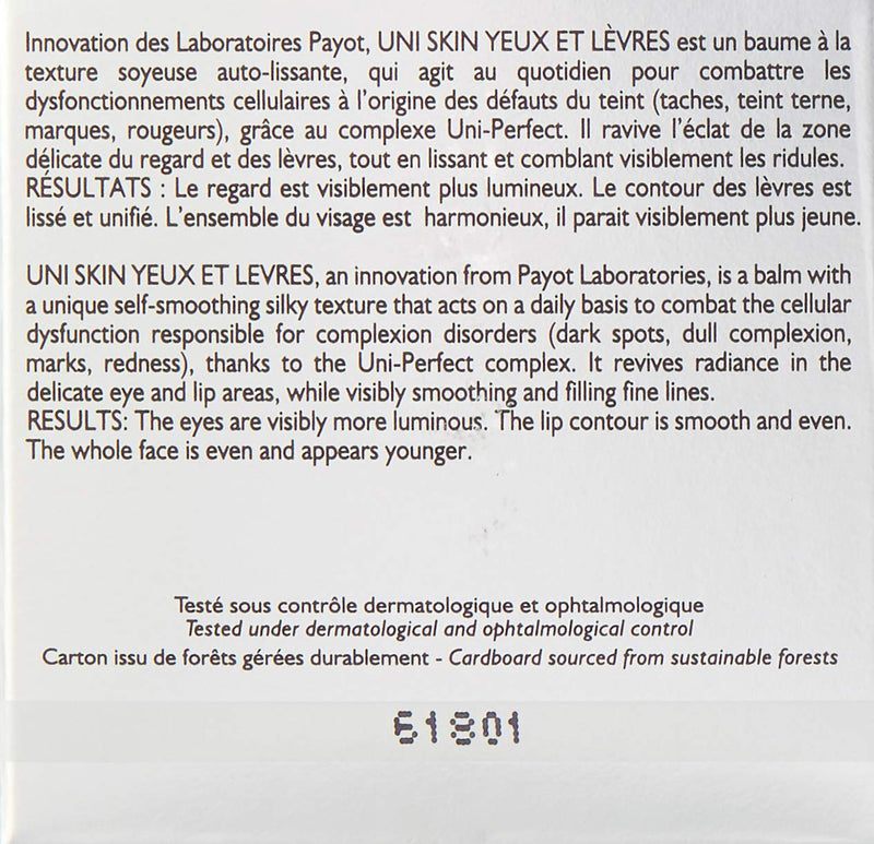 PAYOT Uni Skin Yeux Levres Unifying Perfecting Balm with Uni Perfect Complex 15ml - NewNest Australia