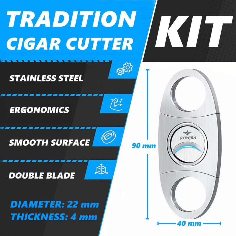 roygra Cigar Cutter, Double Blade Guillotine, Stainless Steel - 2 Pack - NewNest Australia