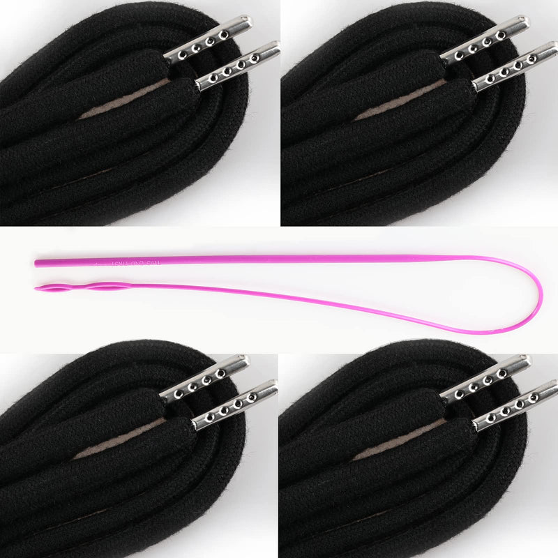 Anjpuy 4 Pieces 53 Inches Drawstring Cords Replacement Drawstrings with Easy Threader for Sweatpants Shorts Pants Hoodies(Black) Black 135cm - NewNest Australia