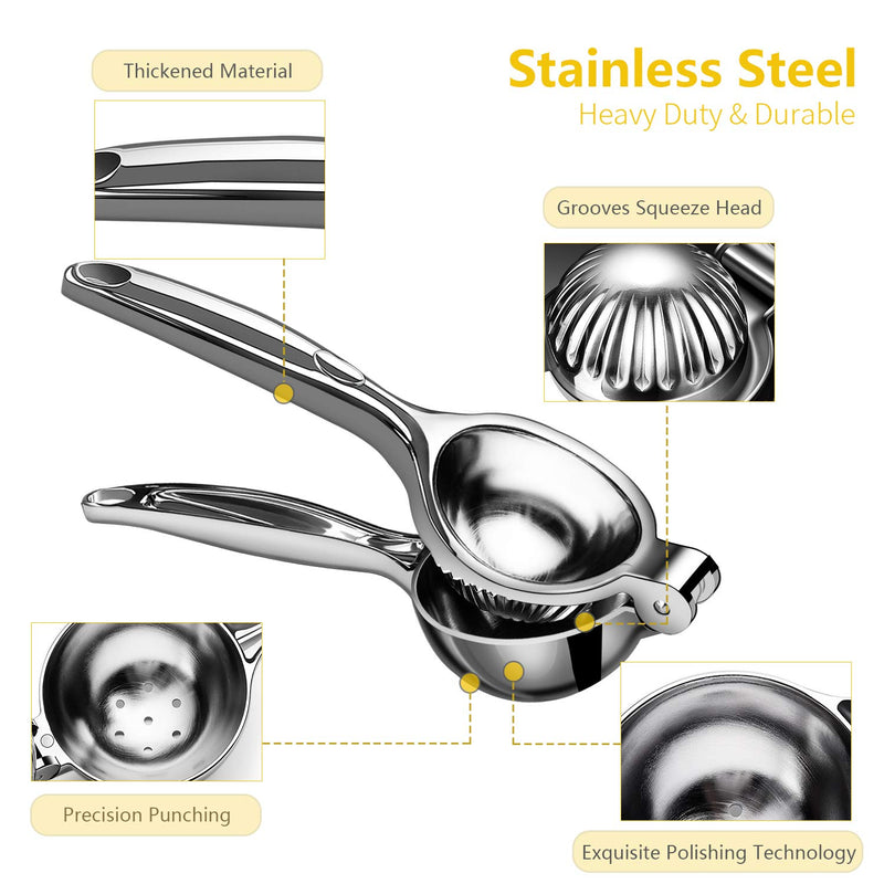 NewNest Australia - Lemon Squeezer Stainless Steel Manual Fruit Squeezer, Citrus Squeezer Orange Juicer Fruit Juice Reamer Fast Handle Press Tool, Manual Juicer Perfect for Juicing Oranges, Pomegranate, Lemons & Limes Large 