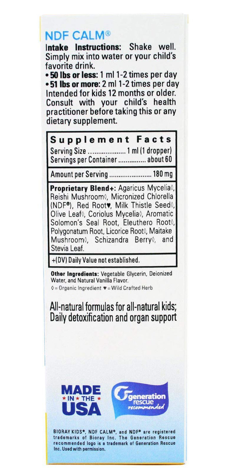 Calm Supplement for Kids by Bioray | NDF Calm Supports Healthy Mood and Restful Sleep, Restores Emotional Balance, Supports Adrenal Reserves | 2 fl oz - NewNest Australia